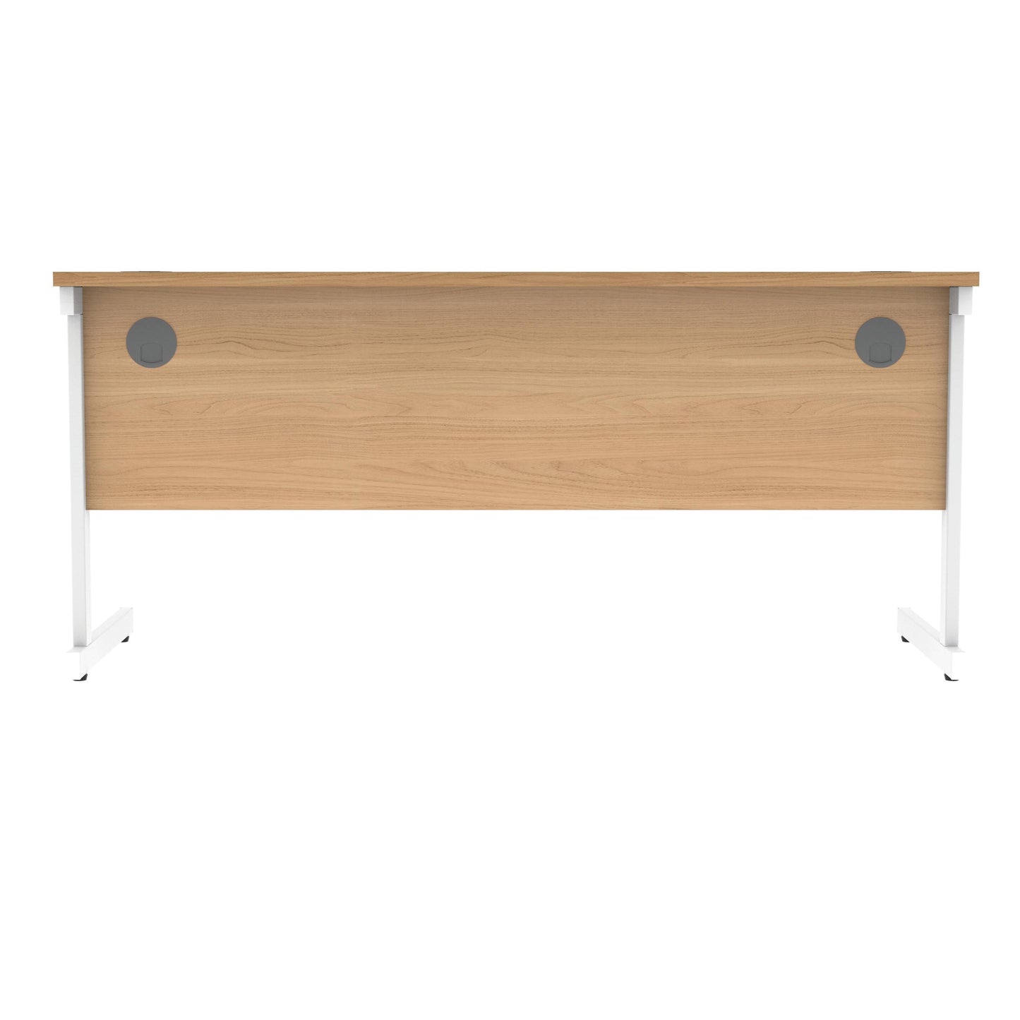 Polaris Rectangular Single Upright Cantilever Desk 1600x600x730mm Norwegian Beech/White KF821620