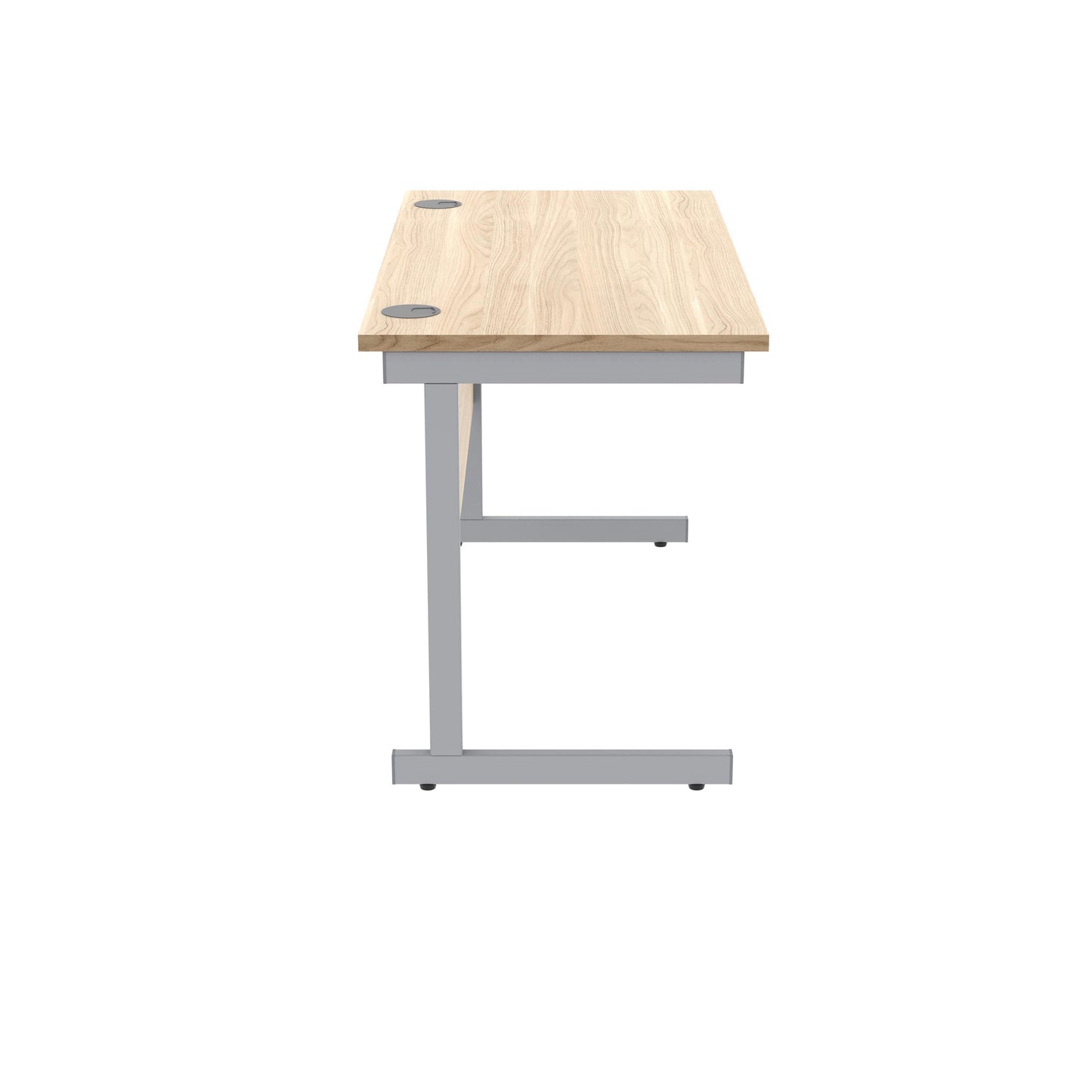Polaris Rectangular Single Upright Cantilever Desk 1200x600x730mm Canadian Oak/Silver KF821660