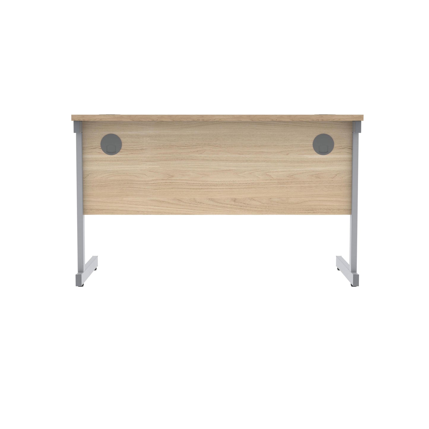 Polaris Rectangular Single Upright Cantilever Desk 1200x600x730mm Canadian Oak/Silver KF821660