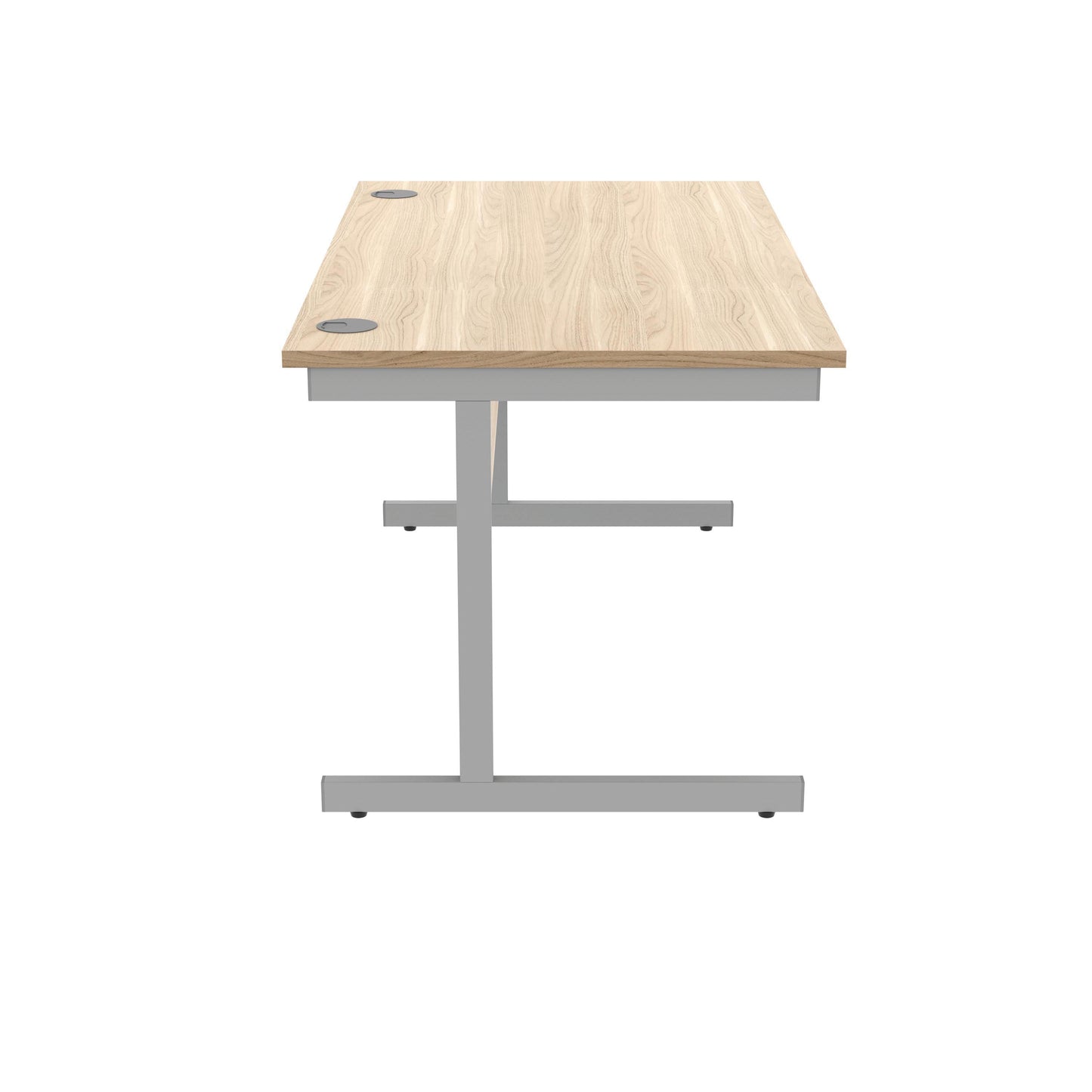 Polaris Rectangular Single Upright Cantilever Desk 1400x800x730mm Canadian Oak/Silver KF821700