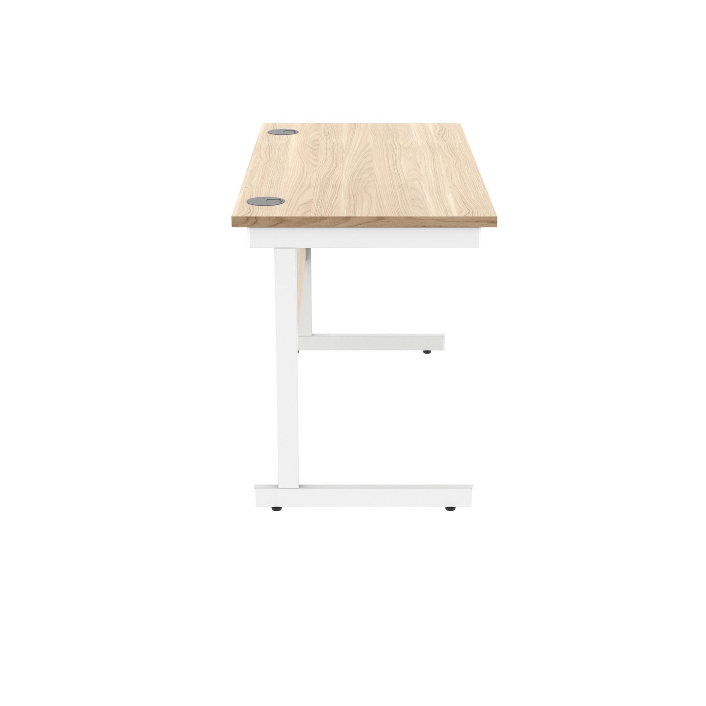Polaris Rectangular Single Upright Cantilever Desk 1200x600x730mm Canadian Oak/White KF821720