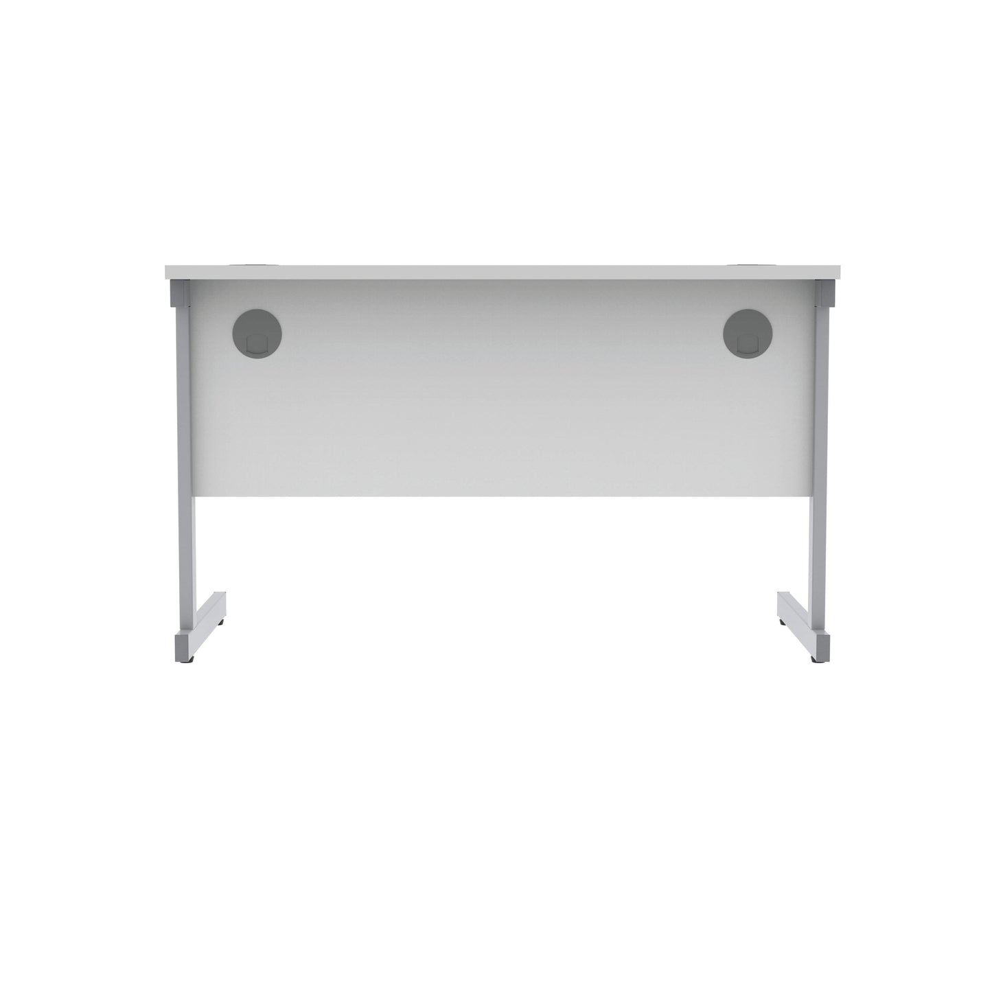 Polaris Rectangular Single Upright Cantilever Desk 1200x600x730mm Arctic White/Silver KF821780