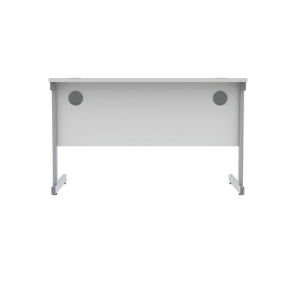 Polaris Rectangular Single Upright Cantilever Desk 1200x600x730mm Arctic White/Silver KF821780