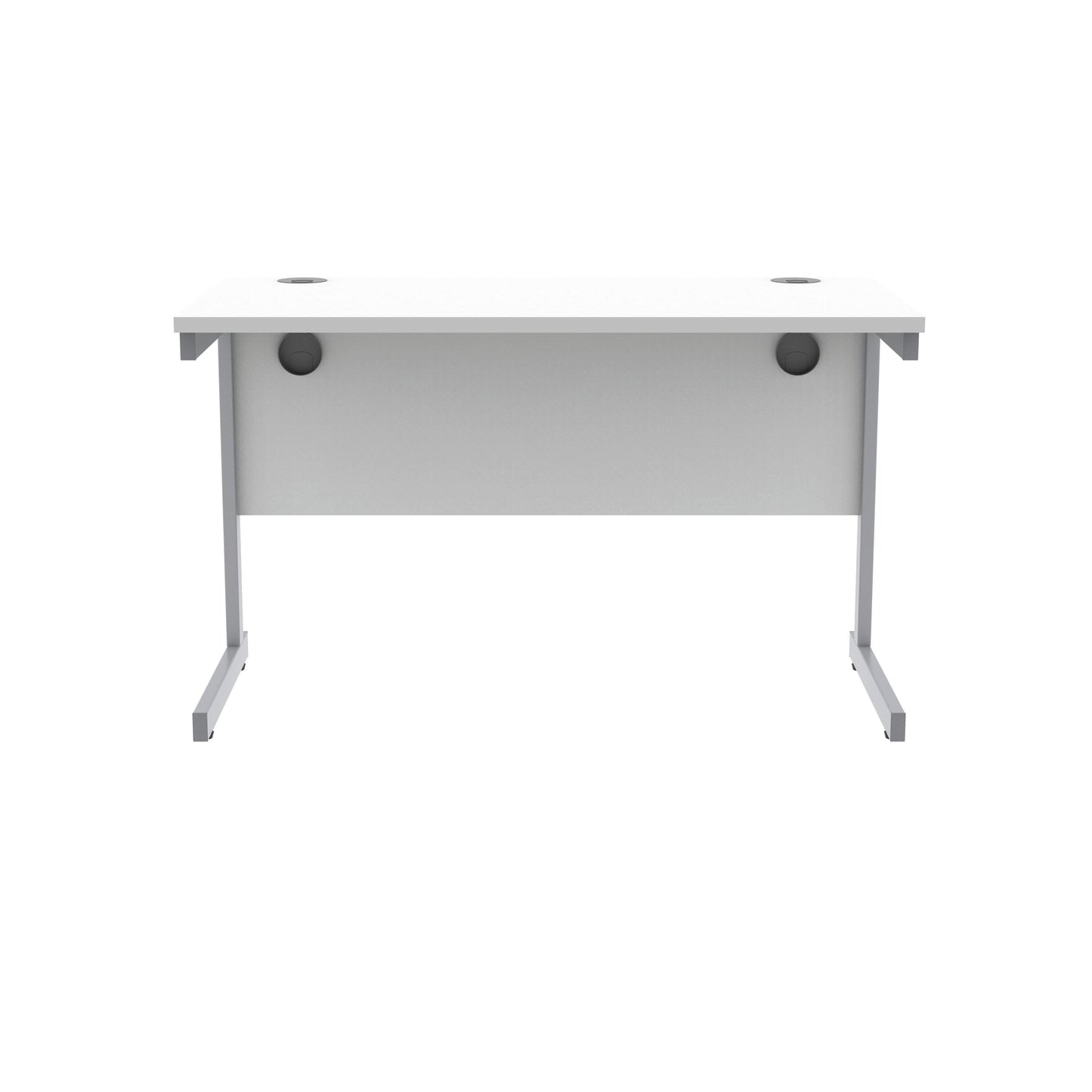 Polaris Rectangular Single Upright Cantilever Desk 1200x600x730mm Arctic White/Silver KF821780