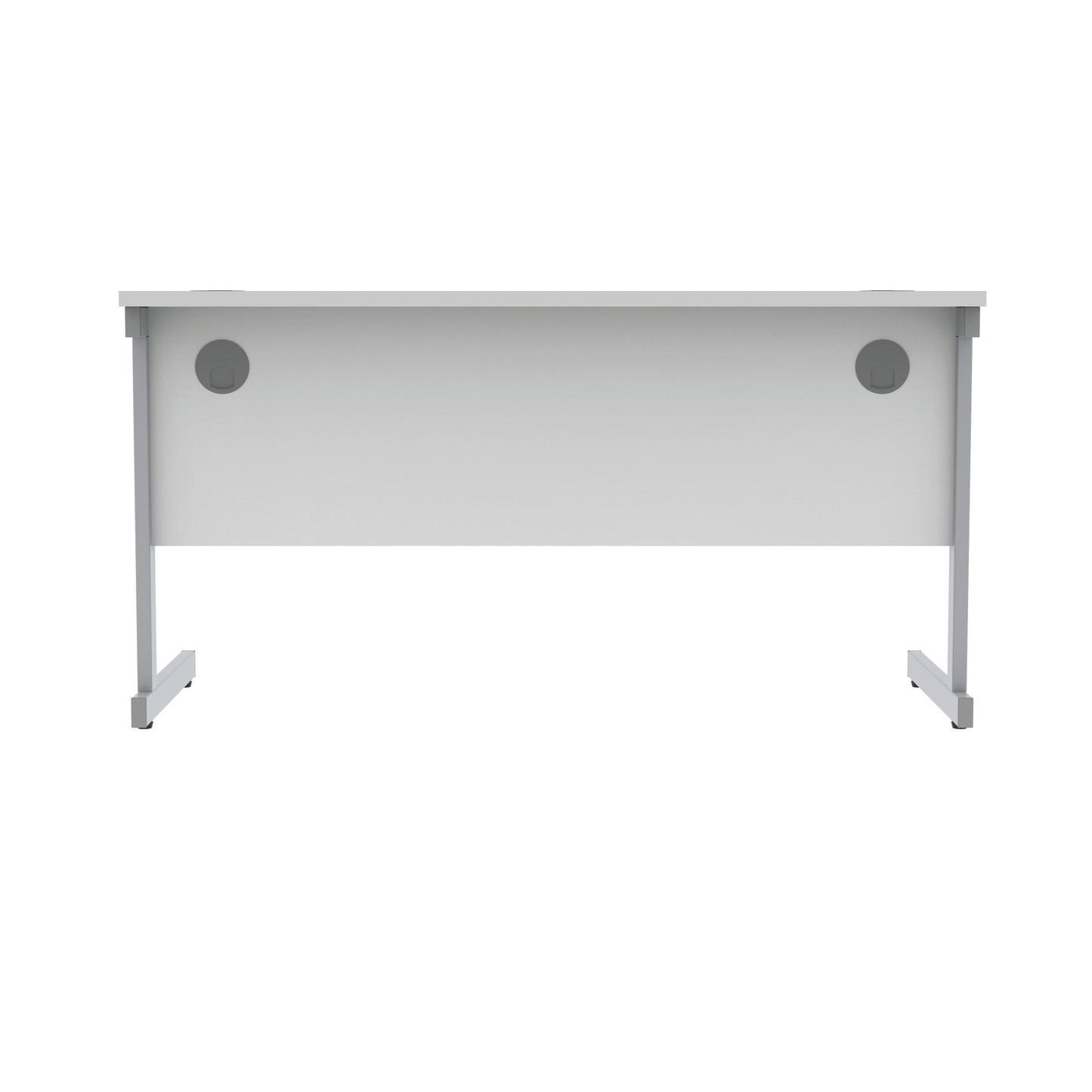 Polaris Rectangular Single Upright Cantilever Desk 1400x600x730mm Arctic White/Silver KF821790