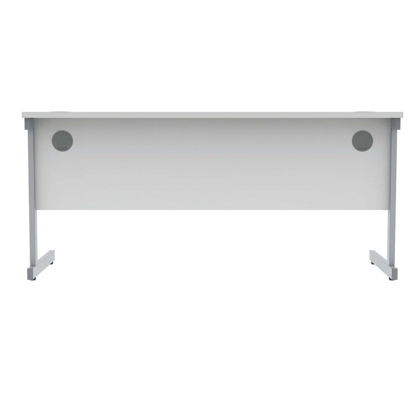 Polaris Rectangular Single Upright Cantilever Desk 1600x600x730mm Arctic White/Silver KF821800