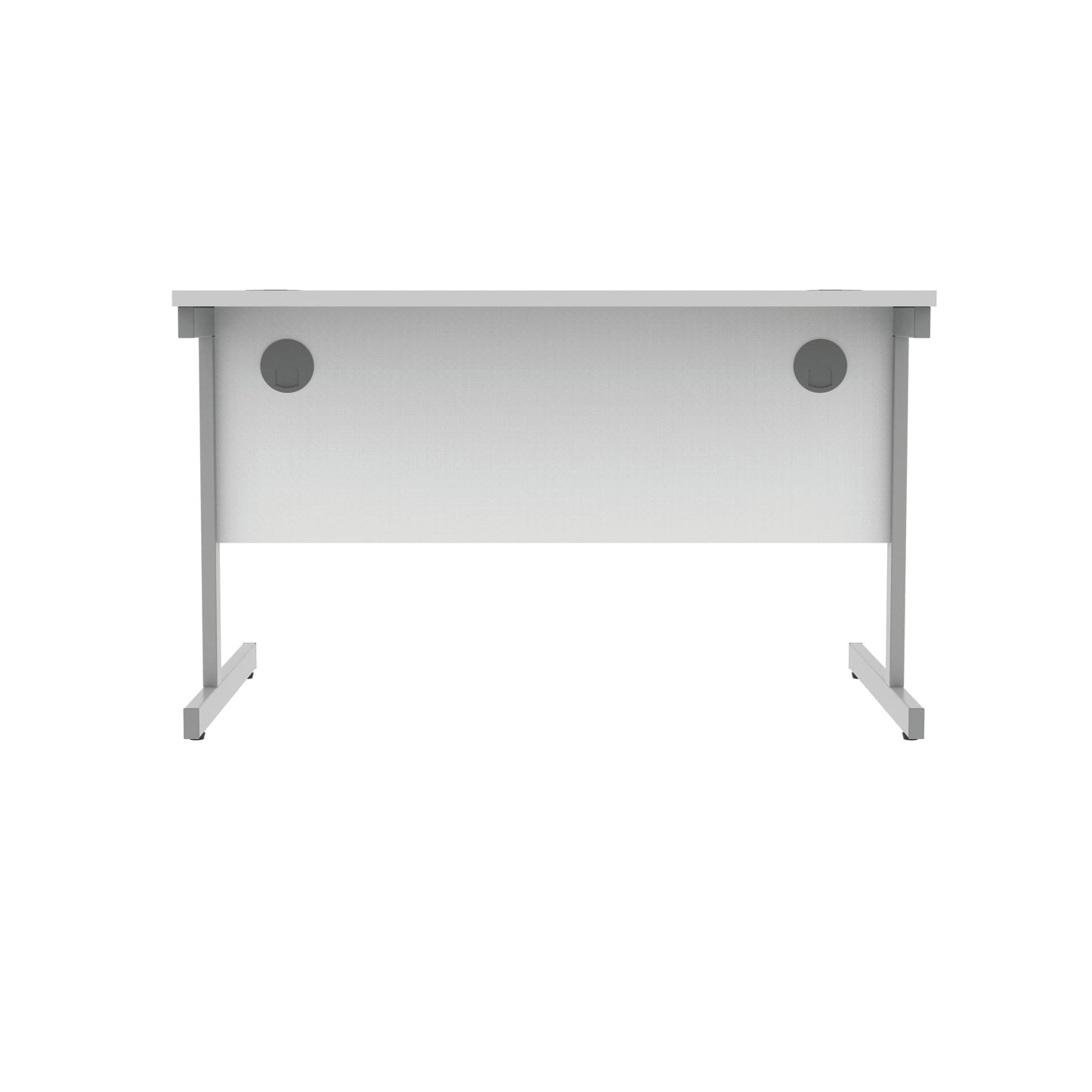 Polaris Rectangular Single Upright Cantilever Desk 1200x800x730mm Arctic White/Silver KF821810
