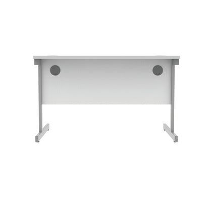 Polaris Rectangular Single Upright Cantilever Desk 1200x800x730mm Arctic White/Silver KF821810