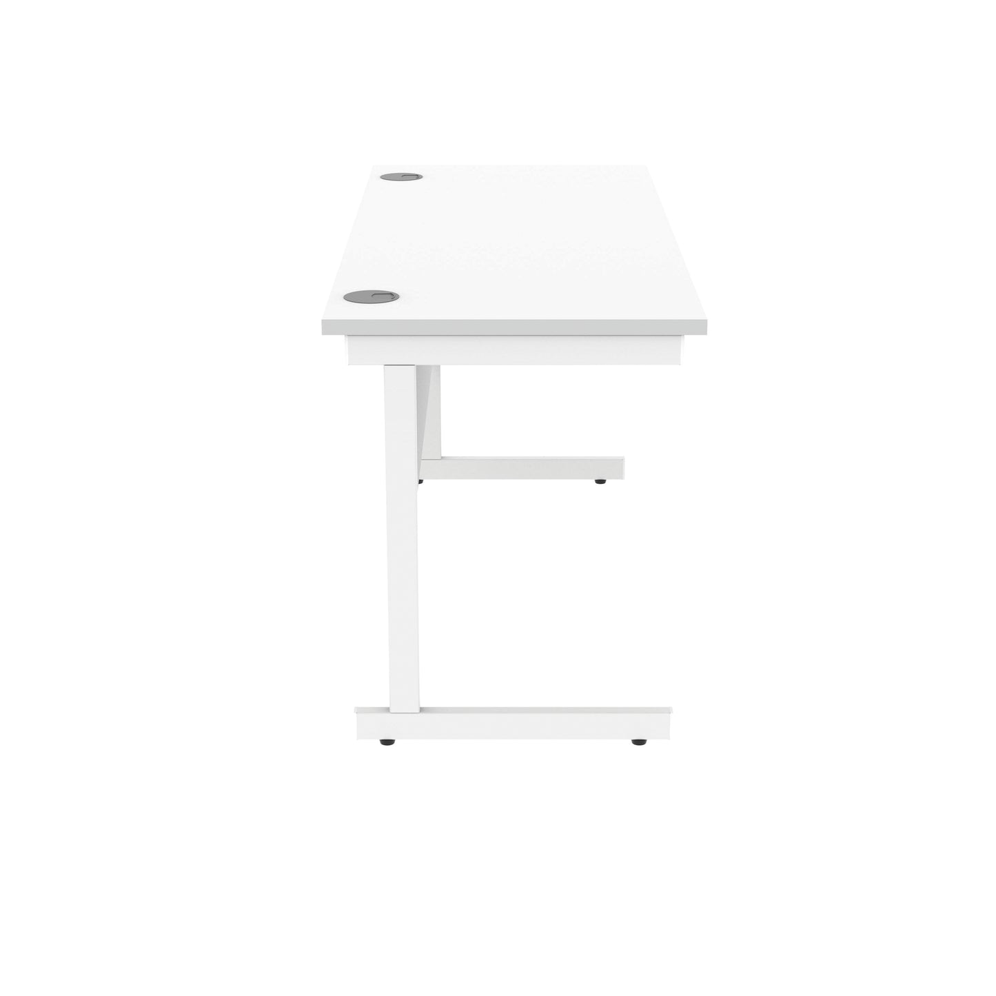 Polaris Rectangular Single Upright Cantilever Desk 1400x600x730mm Arctic White/Arctic White KF821850