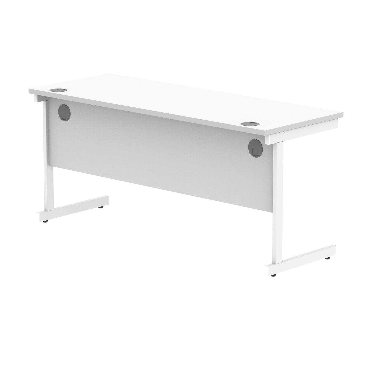 Polaris Rectangular Single Upright Cantilever Desk 1600x600x730mm Arctic White/White KF821860