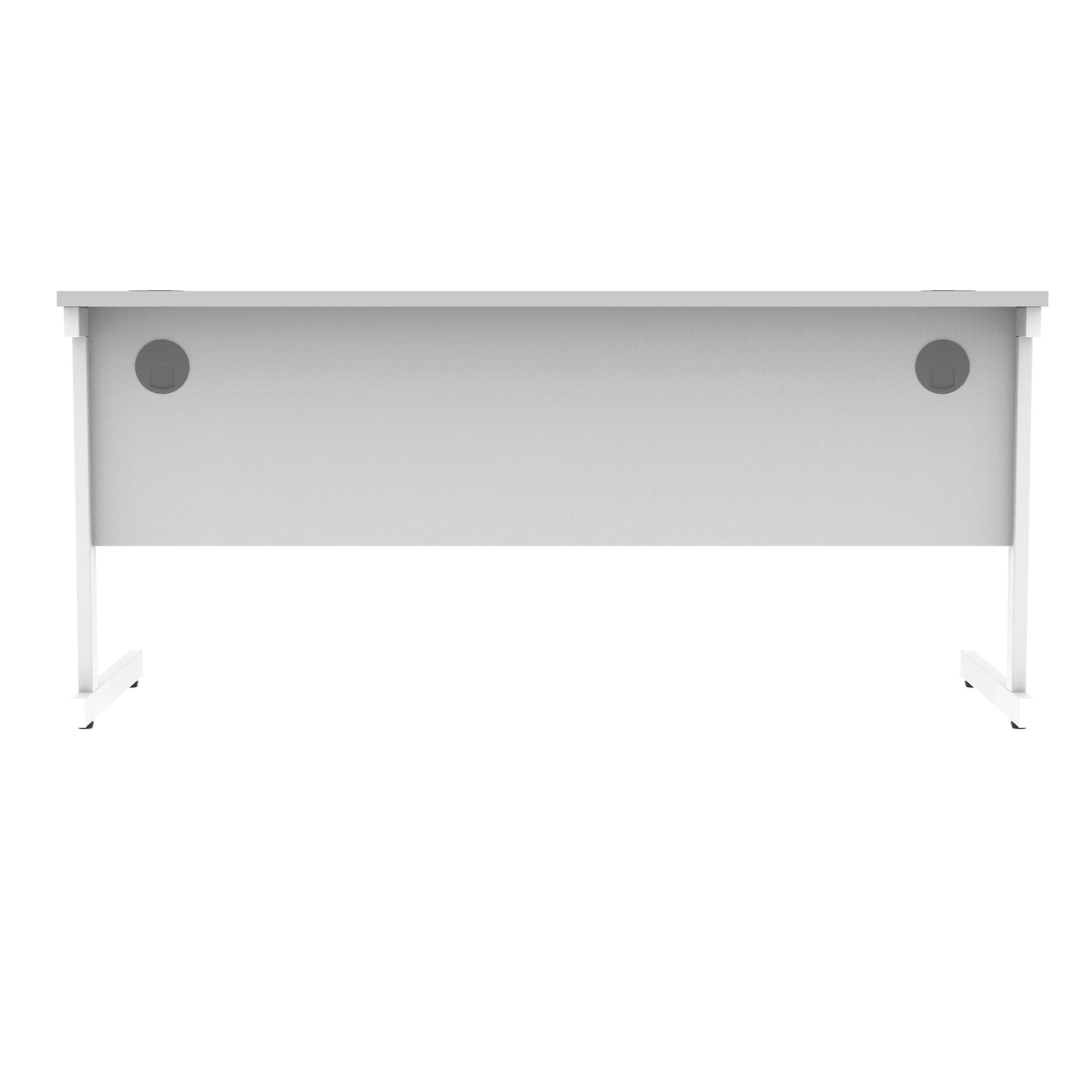 Polaris Rectangular Single Upright Cantilever Desk 1600x600x730mm Arctic White/White KF821860