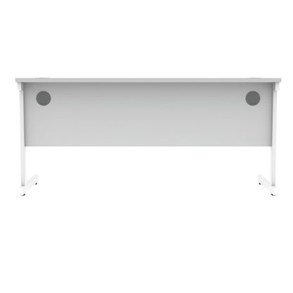 Polaris Rectangular Single Upright Cantilever Desk 1600x600x730mm Arctic White/White KF821860