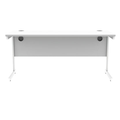 Polaris Rectangular Single Upright Cantilever Desk 1600x600x730mm Arctic White/White KF821860