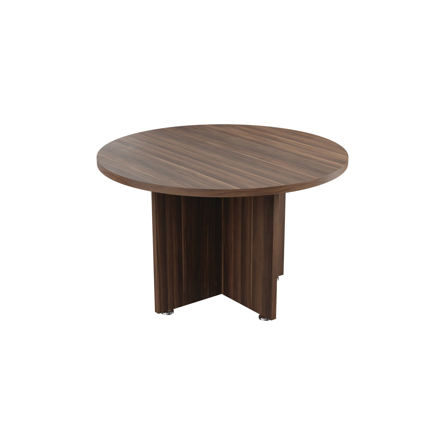 Avior Executive Circular Meeting Table 1200x1200x750mm Dark Walnut KF821861