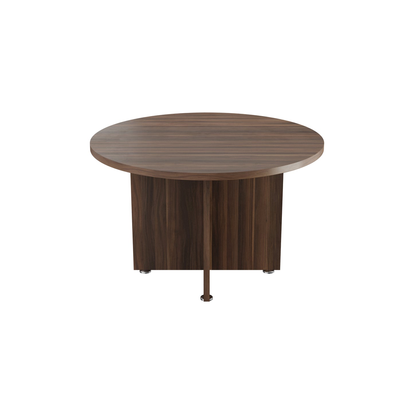 Avior Executive Circular Meeting Table 1200x1200x750mm Dark Walnut KF821861