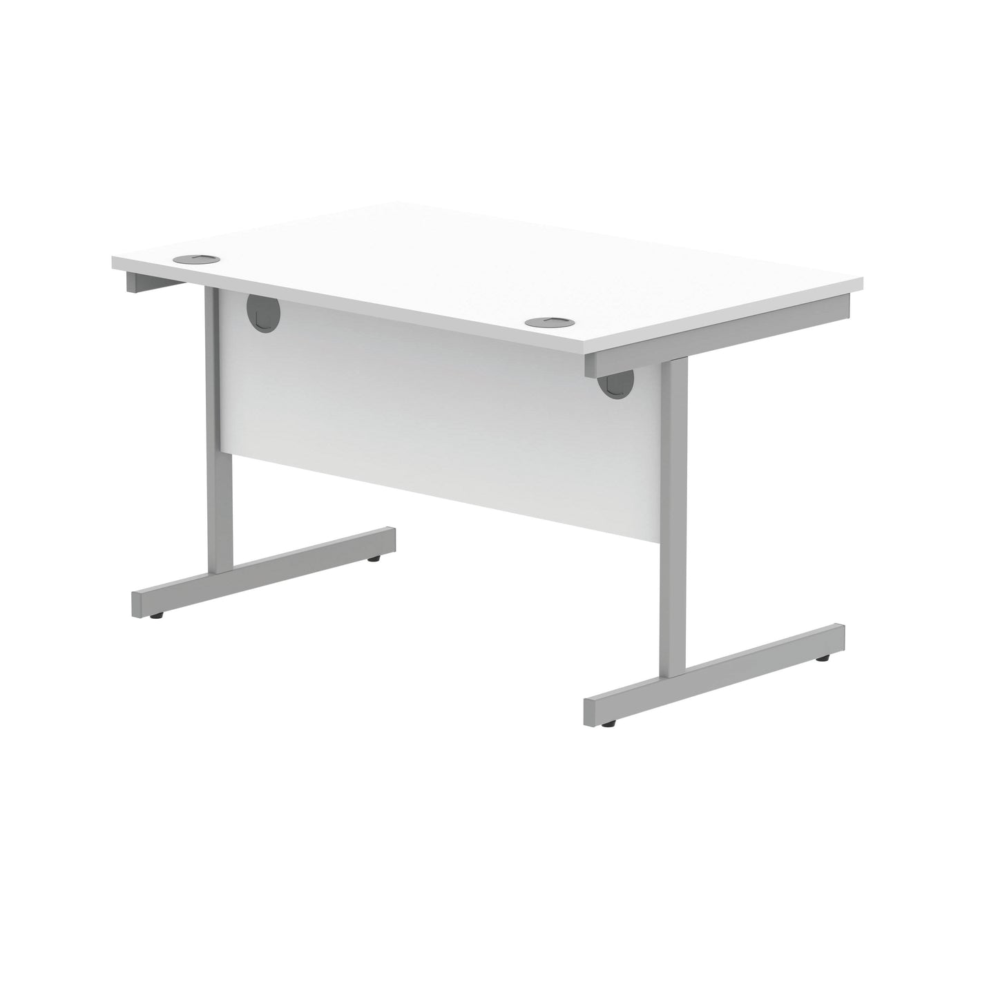 Polaris Rectangular Single Upright Cantilever Desk 1200x800x730mm Arctic White/White KF821870