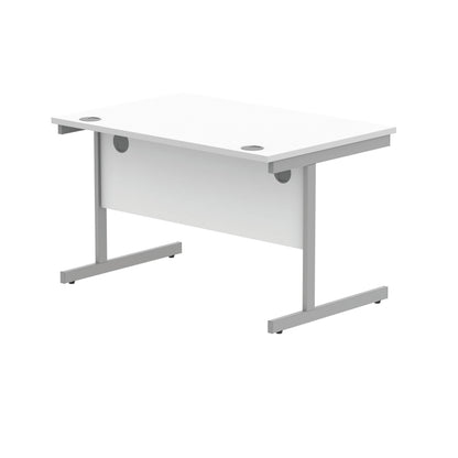 Polaris Rectangular Single Upright Cantilever Desk 1200x800x730mm Arctic White/White KF821870