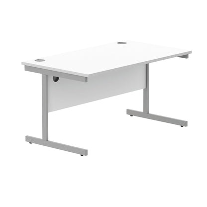 Polaris Rectangular Single Upright Cantilever Desk 1400x800x730mm Arctic White/White KF821880