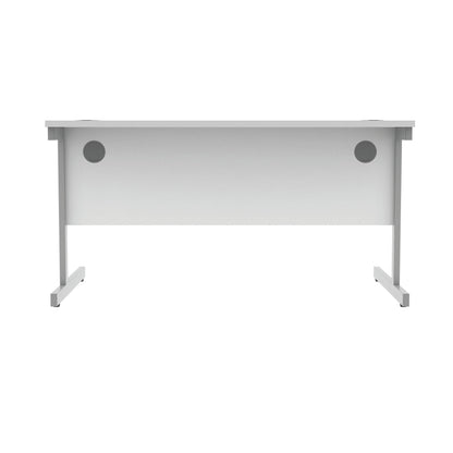Polaris Rectangular Single Upright Cantilever Desk 1400x800x730mm Arctic White/White KF821880