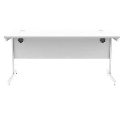 Polaris Rectangular Single Upright Cantilever Desk 1600x800x730mm Arctic White/White KF821890