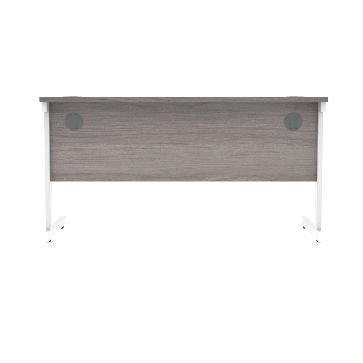 Polaris Rectangular Single Upright Cantilever Desk 1400x600x730mm Alaskan Grey Oak/White KF821970