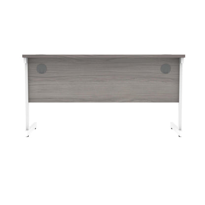 Polaris Rectangular Single Upright Cantilever Desk 1400x600x730mm Alaskan Grey Oak/White KF821970