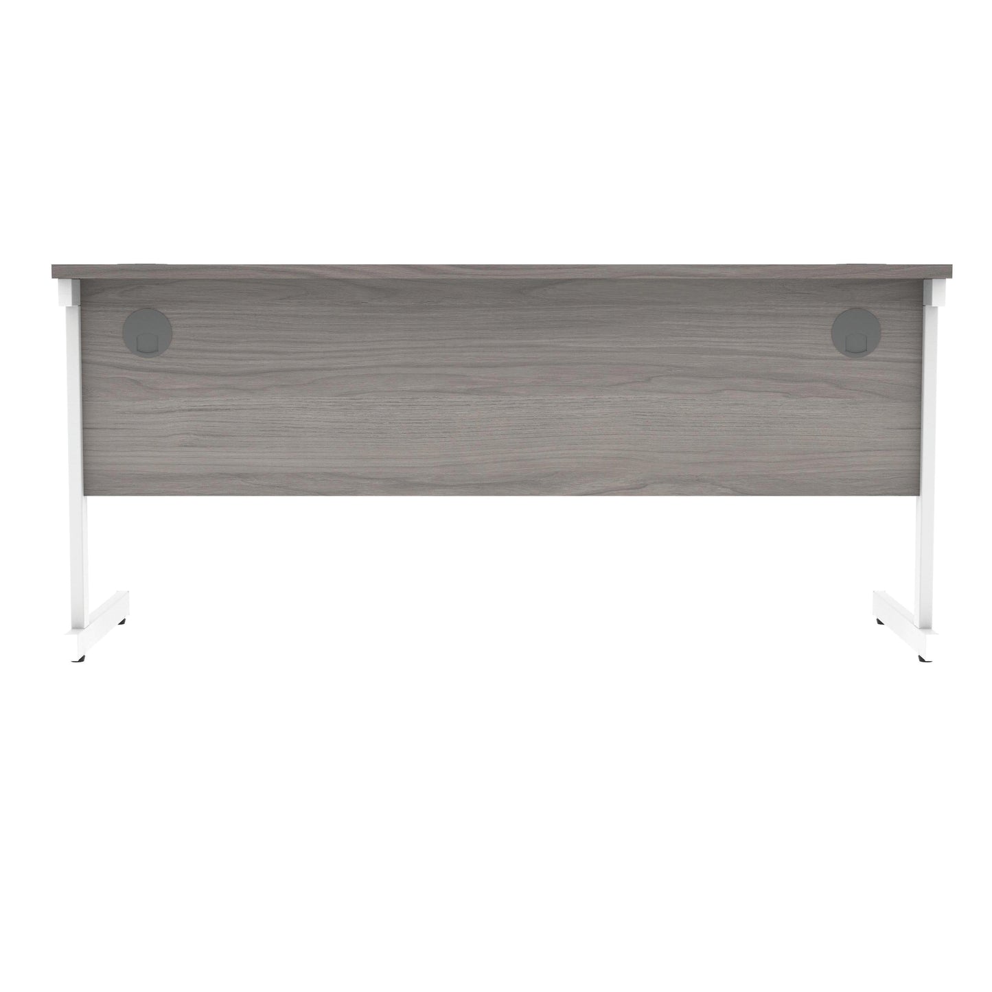 Polaris Rectangular Single Upright Cantilever Desk 1600x600x730mm Alaskan Grey Oak/White KF821980