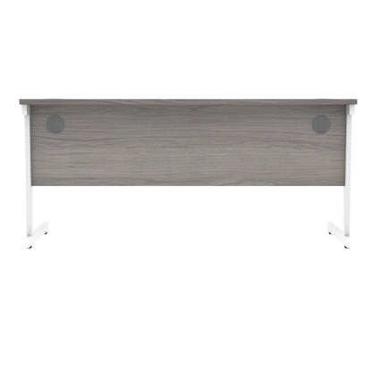 Polaris Rectangular Single Upright Cantilever Desk 1600x600x730mm Alaskan Grey Oak/White KF821980
