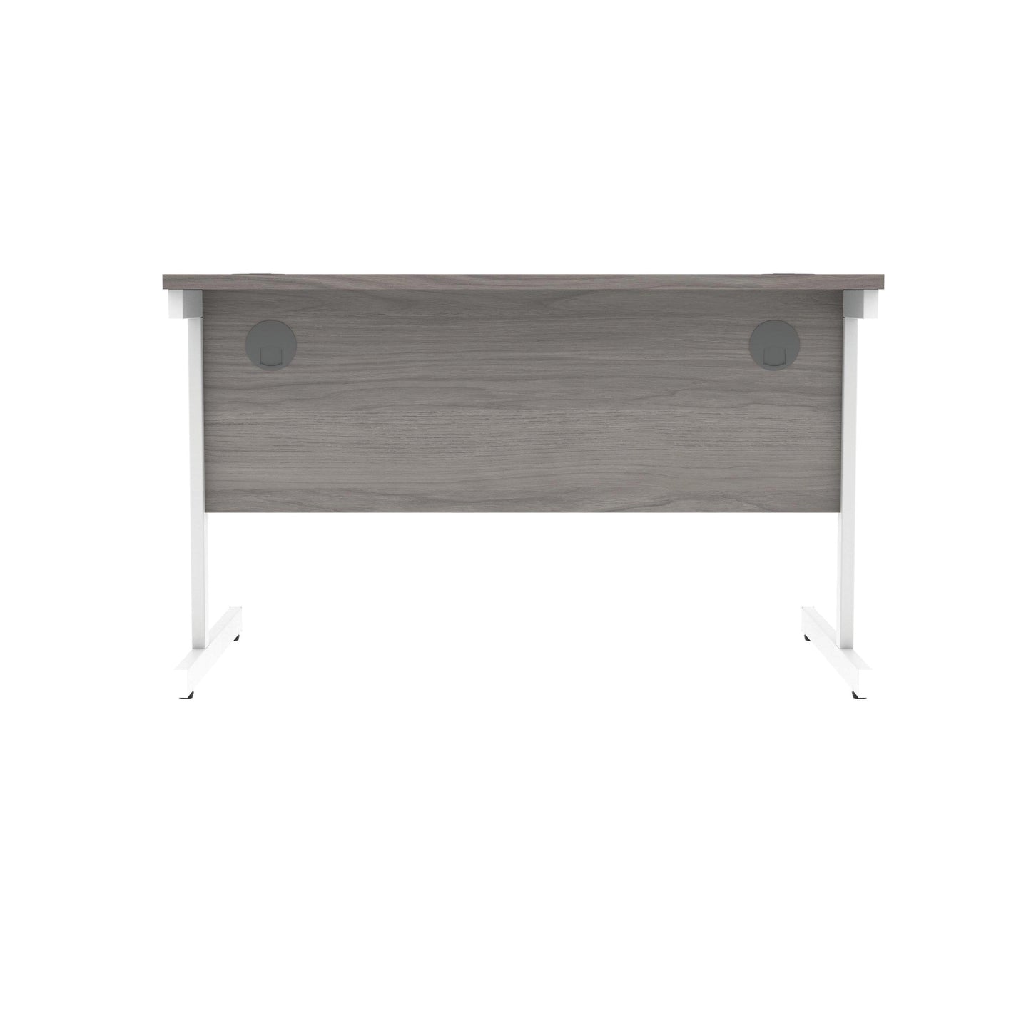 Polaris Rectangular Single Upright Cantilever Desk 1200x800x730mm Alaskan Grey Oak/White KF821990