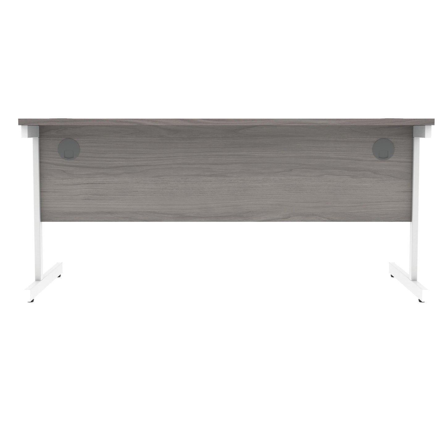 Polaris Rectangular Single Upright Cantilever Desk 1600x800x730mm Alaskan Grey Oak/White KF822010