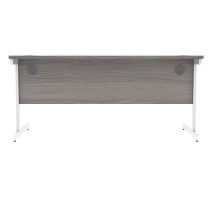 Polaris Rectangular Single Upright Cantilever Desk 1600x800x730mm Alaskan Grey Oak/White KF822010
