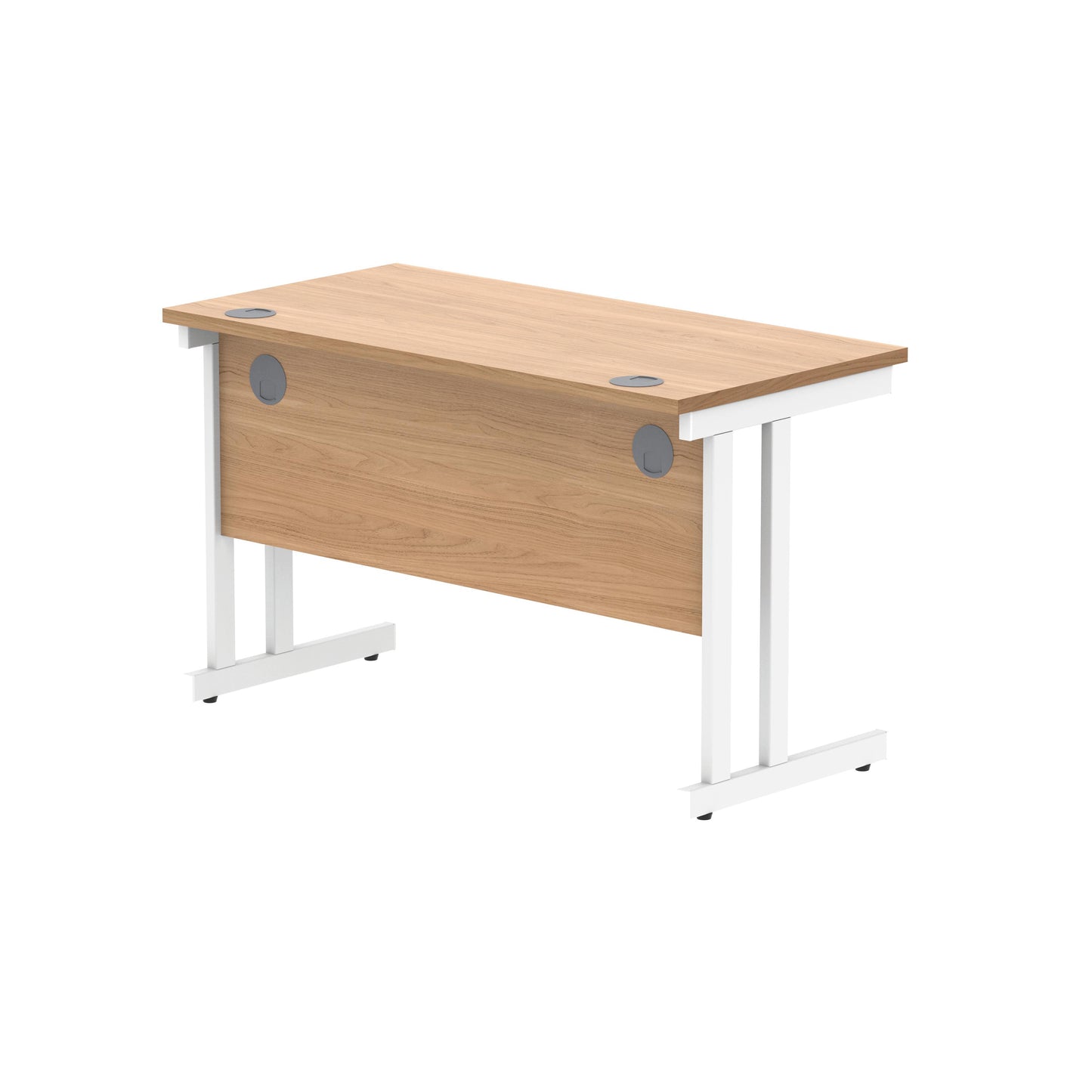 Polaris Rectangular Double Upright Cantilever Desk 1200x600x730mm Norwegian Beech/White KF822100