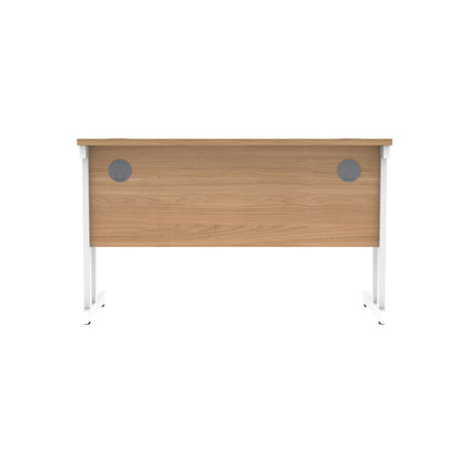 Polaris Rectangular Double Upright Cantilever Desk 1200x600x730mm Norwegian Beech/White KF822100
