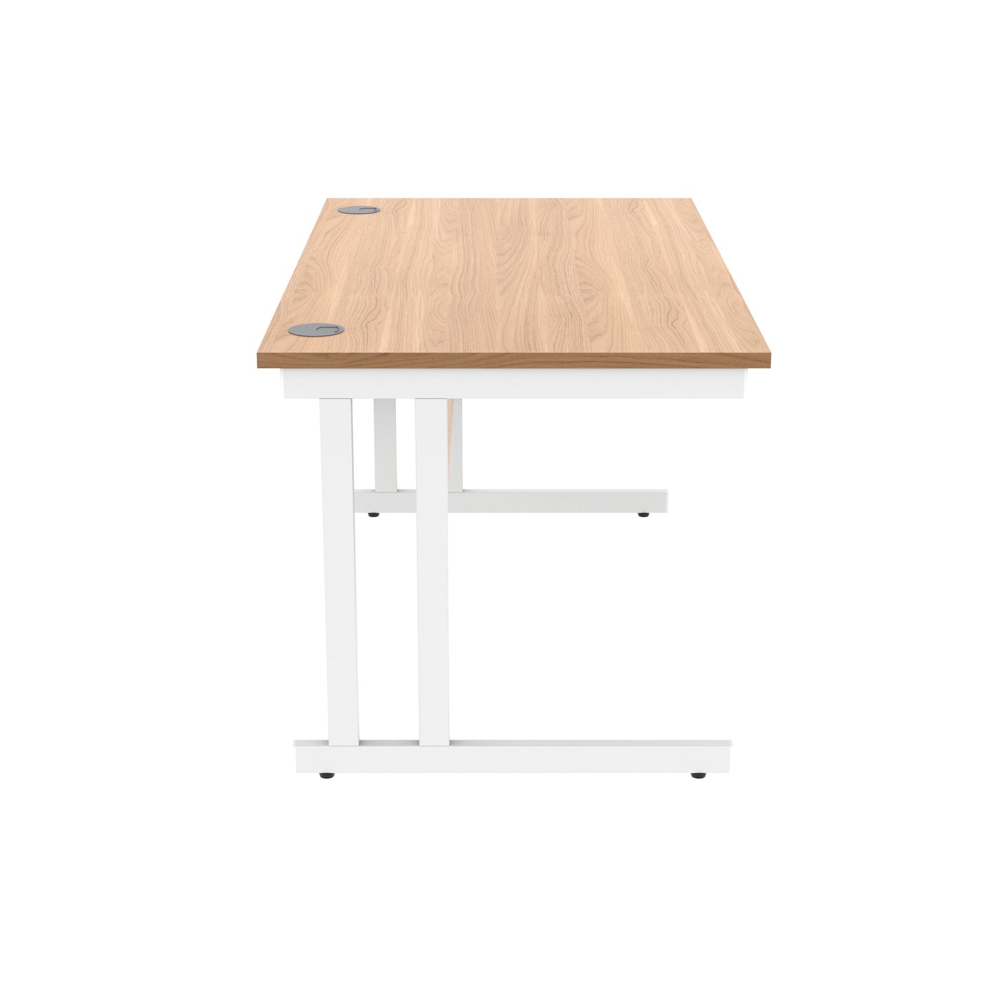 Polaris Rectangular Double Upright Cantilever Desk 1400x800x730mm Norwegian Beech/White KF822140