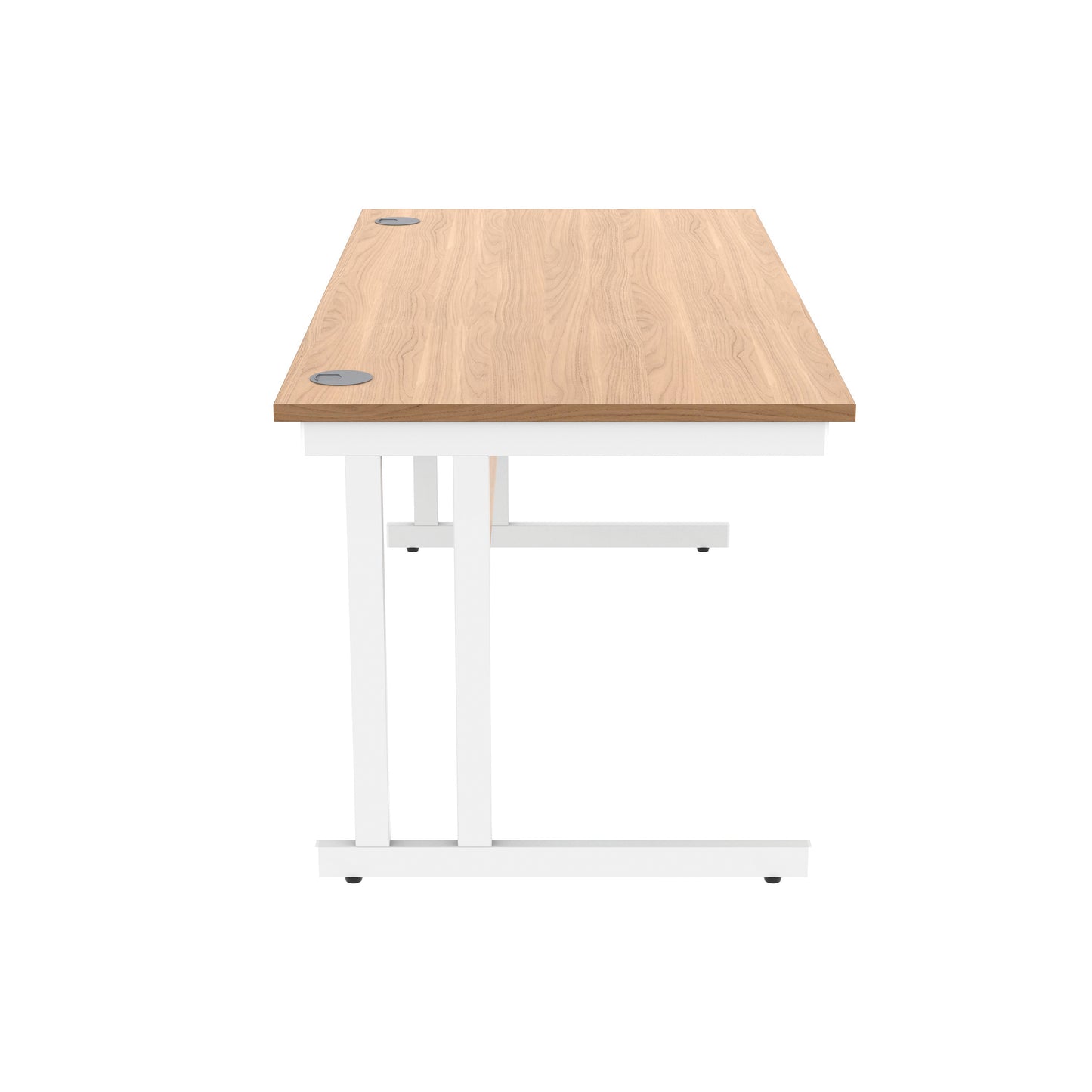 Polaris Rectangular Double Upright Cantilever Desk 1600x800x730mm Norwegian Beech/White KF822150