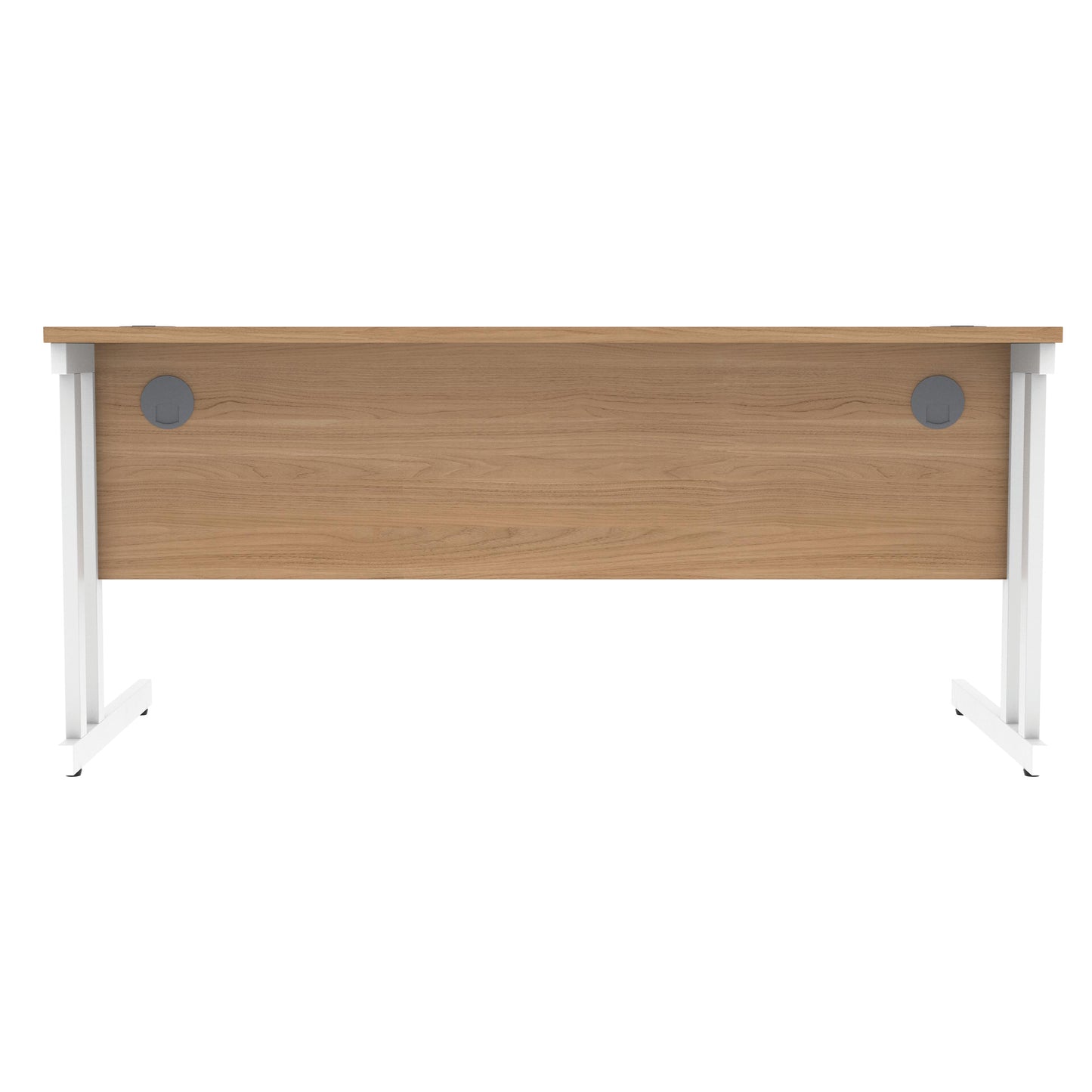 Polaris Rectangular Double Upright Cantilever Desk 1600x800x730mm Norwegian Beech/White KF822150