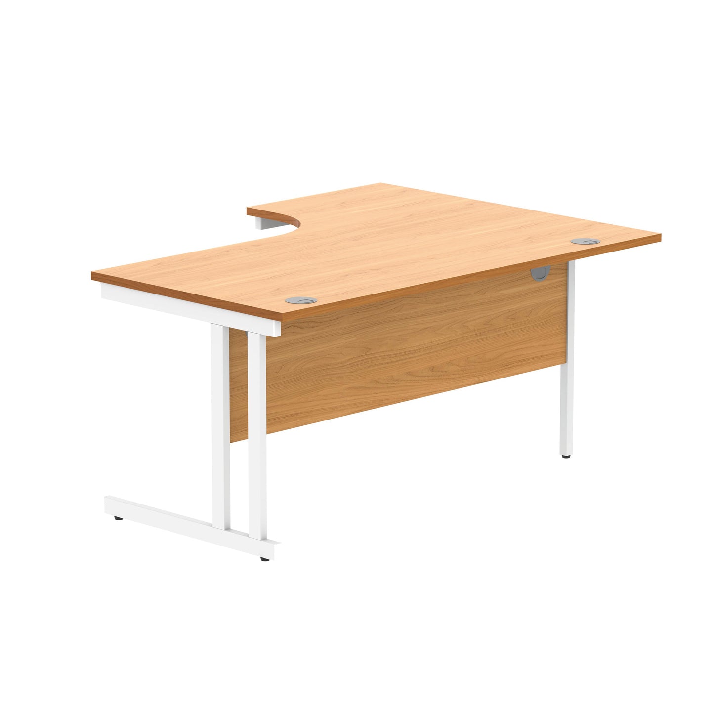 Polaris Left Hand Radial DU Cantilever Desk 1600x1200x730mm Norwegian Beech/White KF822160