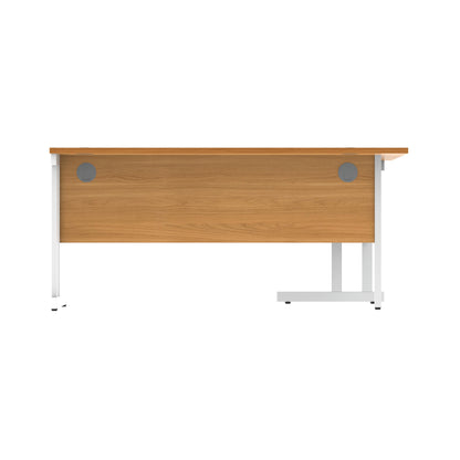 Polaris Left Hand Radial DU Cantilever Desk 1600x1200x730mm Norwegian Beech/White KF822160