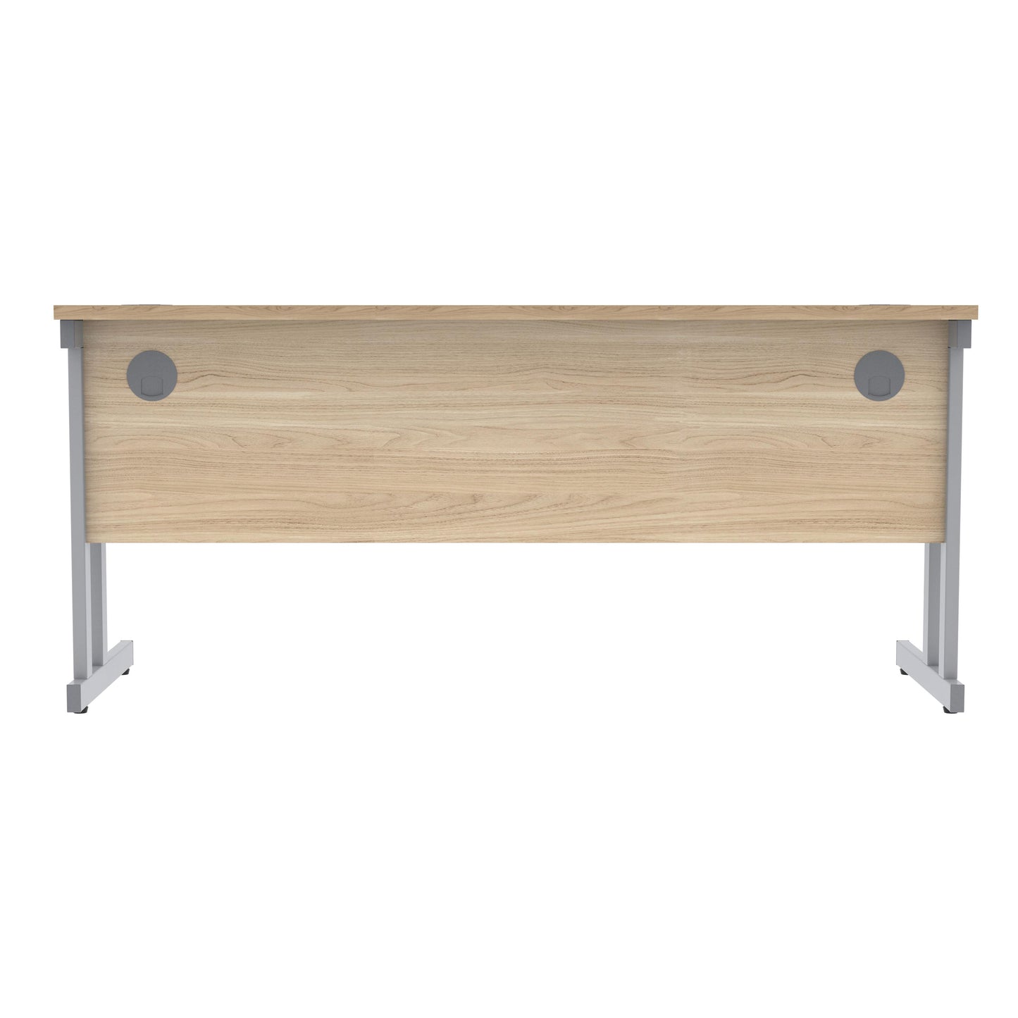 Polaris Rectangular Double Upright Cantilever Desk 1600x600x730mm Canadian Oak/Silver KF822200