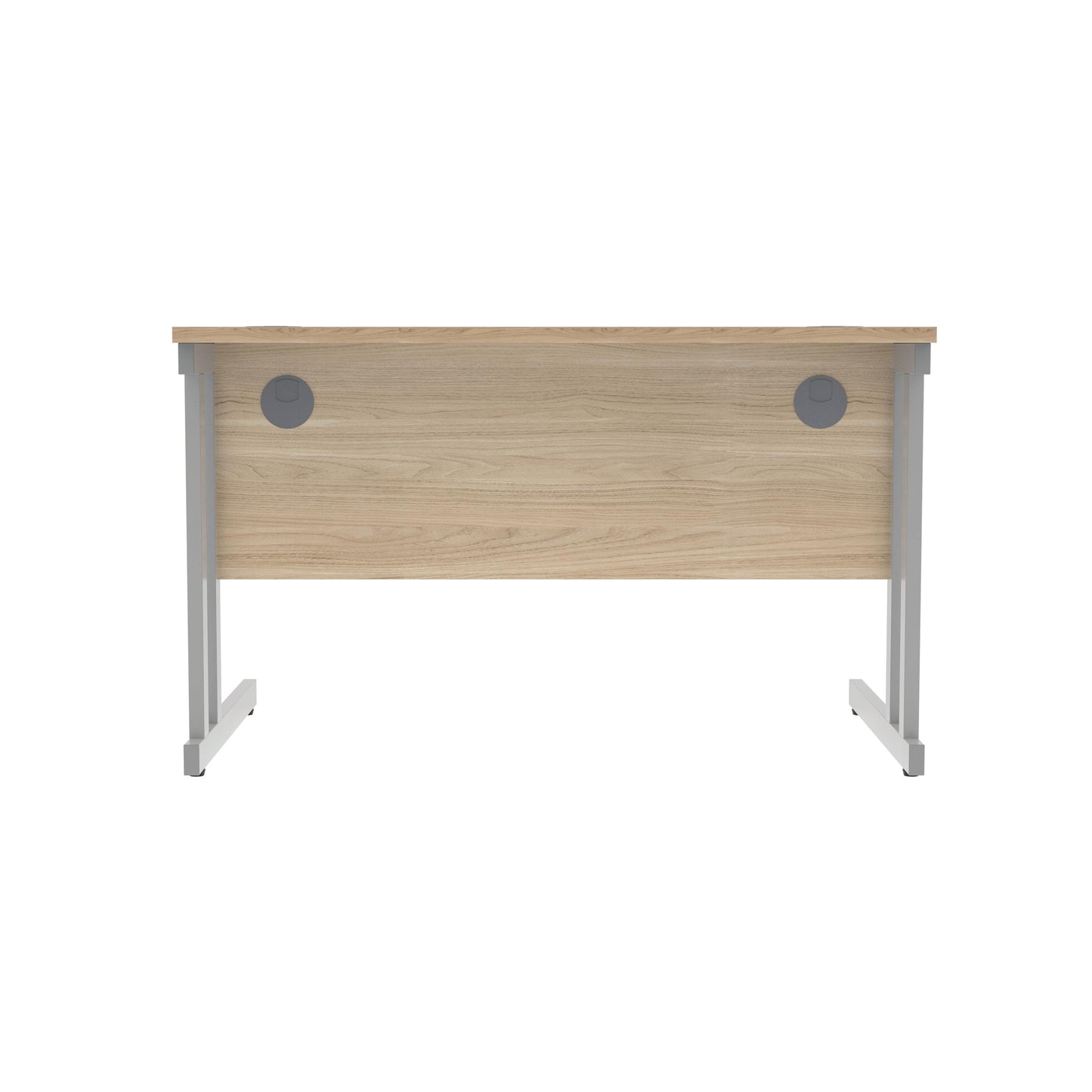 Polaris Rectangular Double Upright Cantilever Desk 1200x800x730mm Canadian Oak/Silver KF822210