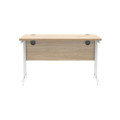 Polaris Rectangular Double Upright Cantilever Desk 1200x600x730mm Canadian Oak/White KF822260