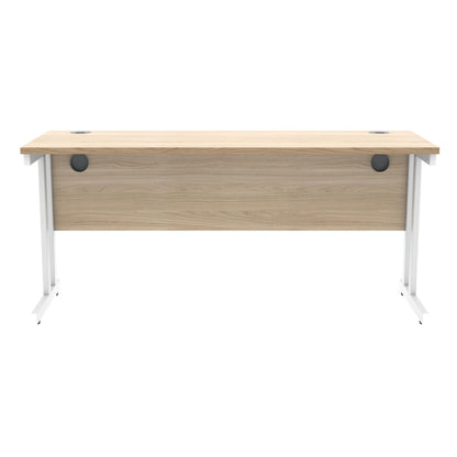 Polaris Rectangular Double Upright Cantilever Desk 1600x600x730mm Canadian Oak/White KF822280