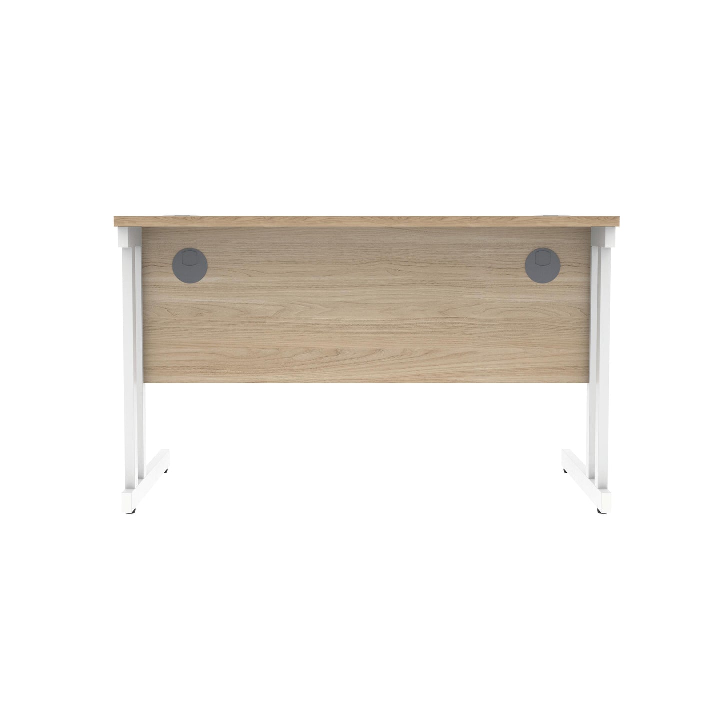 Polaris Rectangular Double Upright Cantilever Desk 1200x800x730mm Canadian Oak/White KF822290