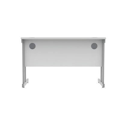 Polaris Rectangular Double Upright Cantilever Desk 1200x600x730mm Arctic White/Silver KF822340