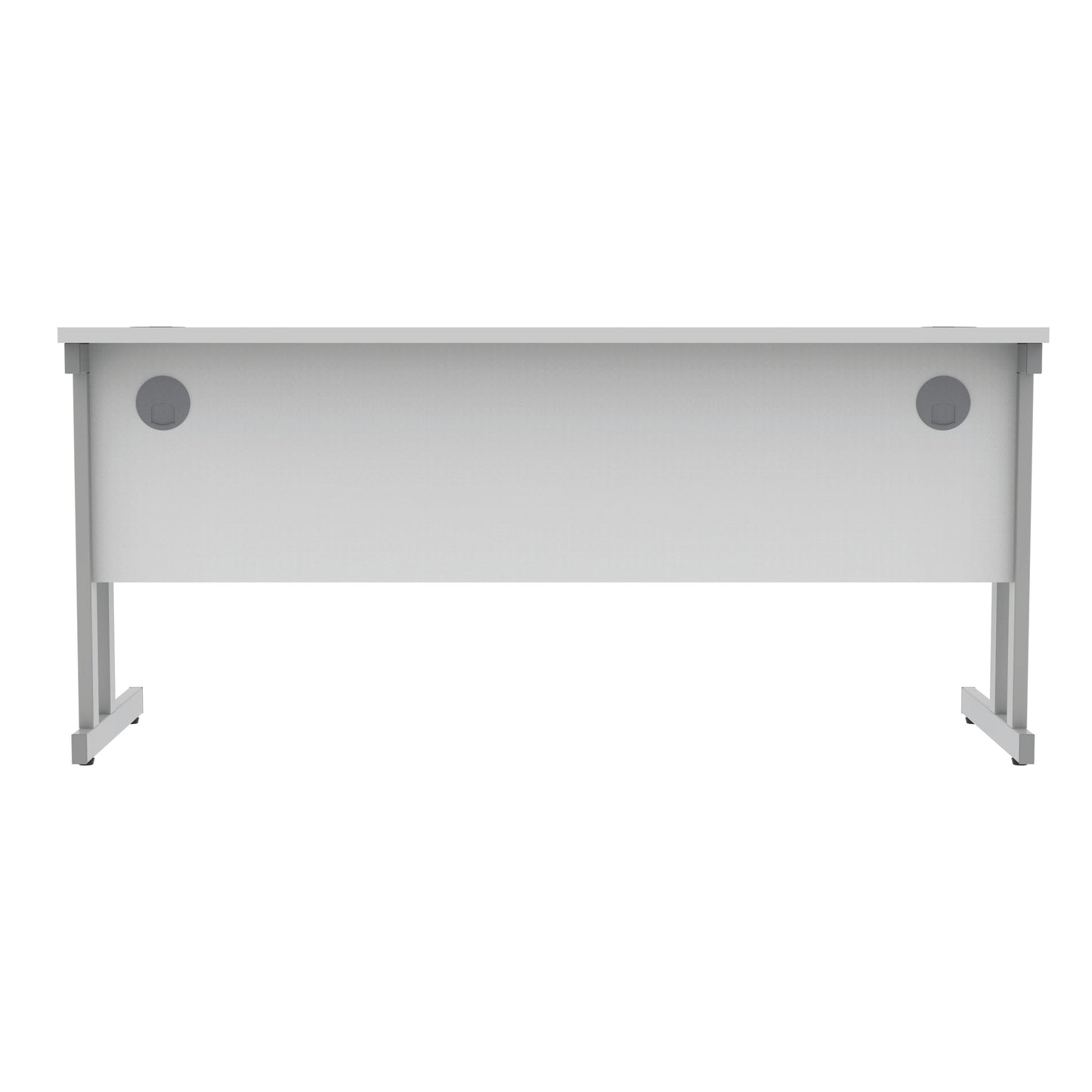 Polaris Rectangular Double Upright Cantilever Desk 1600x600x730mm Arctic White/Silver KF822360