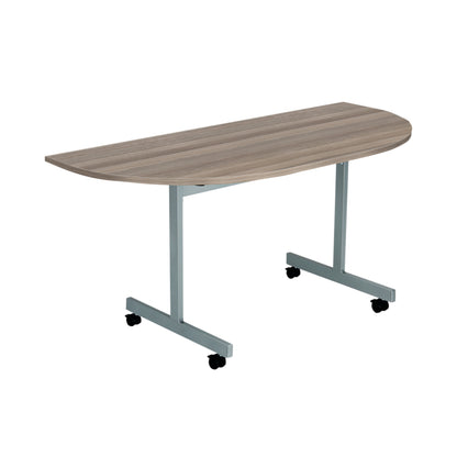 Jemini D-End Tilt Table 1400x700x720mm Dark Walnut/Silver KF822424