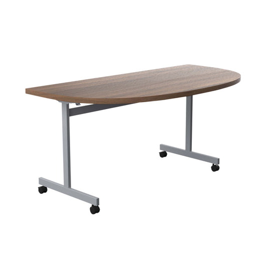 Jemini D-End Tilt Table 1600x800x720mm Dark Walnut/Silver KF822486