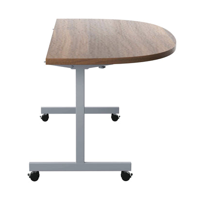 Jemini D-End Tilt Table 1600x800x720mm Dark Walnut/Silver KF822486