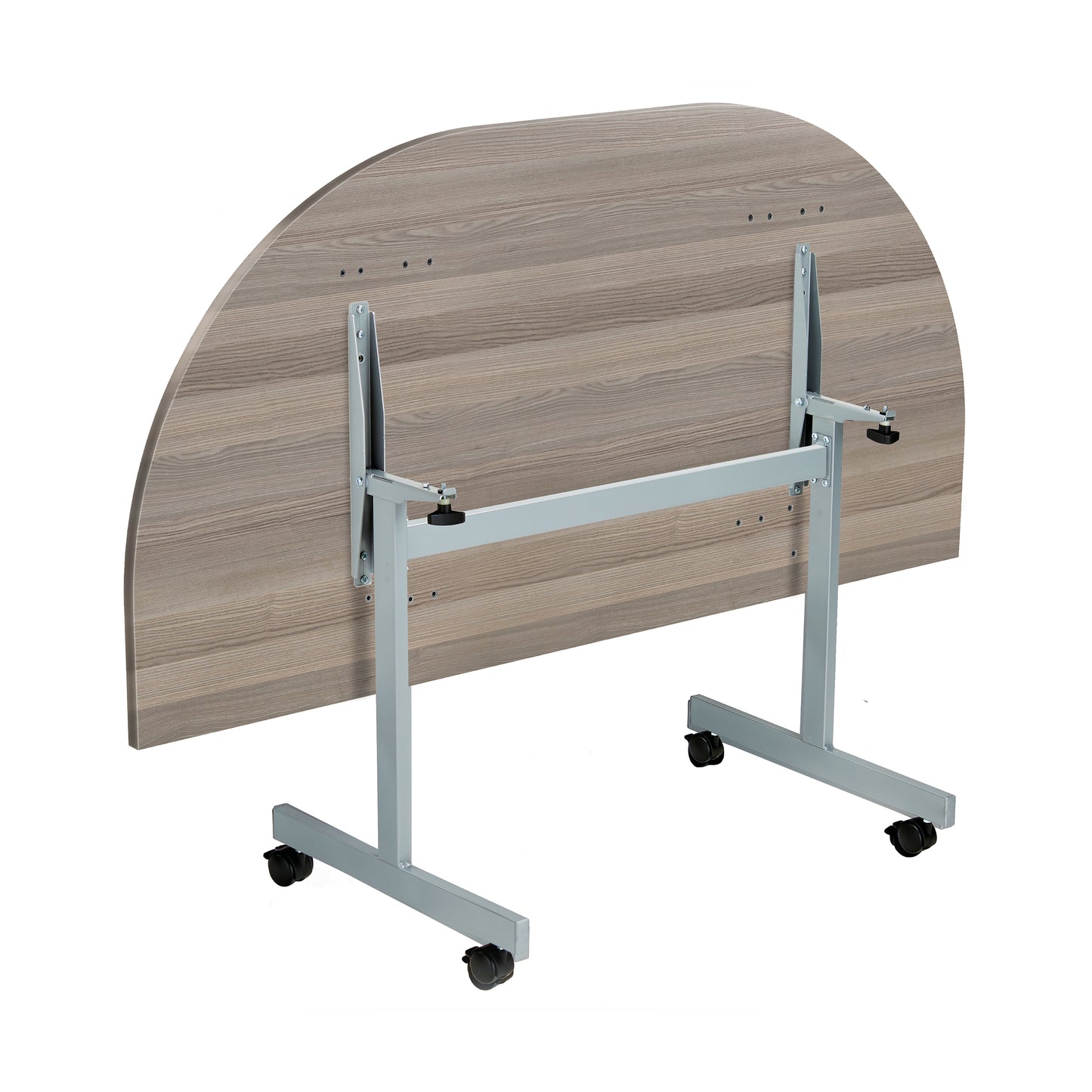 Jemini D-End Tilt Table 1600x800x720mm Grey Oak/Silver KF822493