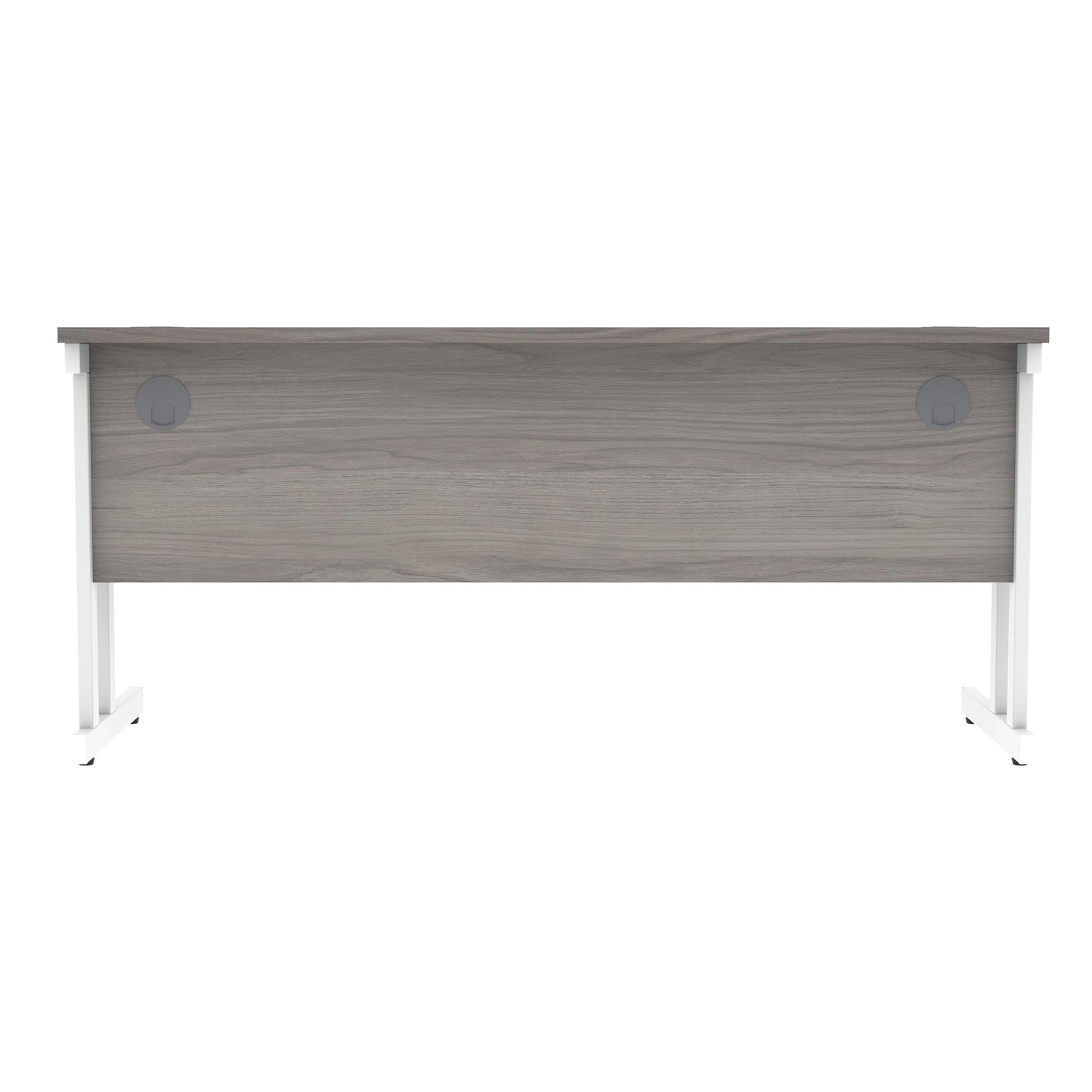 Polaris Rectangular Double Upright Cantilever Desk 1600x600x730mm Alaskan Grey Oak/White KF822600